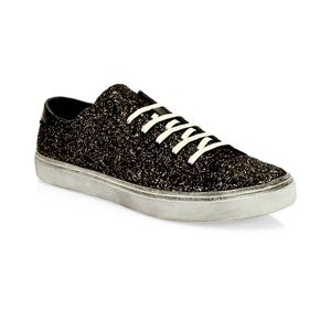 NIB Saint Laurent Bedford Black Glitter Low-Top Sneakers Size 45EU/12US $595.00